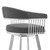 Homeroots Living Room 26" Mod Grey Faux Leather Brushed Silver Finish Swivel Bar Stool, Grey, Brushed Silver