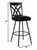 Homeroots Living Room 26" Stylish Black Faux Leather Black Metal Lattice Back Swivel Bar Stool
