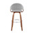 Homeroots 30" Rich Grey Faux Leather Walnut Wood Bar Stool