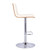 Homeroots Living Room Cream Faux Leather Walnut and Chrome Adjustable Swivel Bar Stool