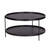 Homeroots Living Room 33" Black Manufactured Wood and Metal Round Coffee Table, Black Finish