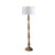62" Brown And White Polyresin Floor Lamp With White Fabric Shade