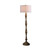 62" Brown And White Polyresin Floor Lamp With White Fabric Shade