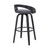 Homeroots Living Room 31" Gray Faux Leather and Iron Swivel Low Back Counter Height Bar Chair