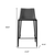 26" Black Steel Low Back Counter Height Bar Chair