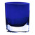 8" Cobalt And Clear Oval Lead Free Crystal Table Vase