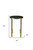 Homeroots Living Room 23" Gold and Black Marble and Iron Round End Table