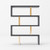 Homeroots Office 67" Four Tier Zig Zag Bookcase, Grey Elm and Gold