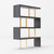 Homeroots Office 67" Four Tier Zig Zag Bookcase, Grey Elm and Gold