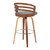 Homeroots Living Room 26" Gray Modern Faux Leather Swivel Bar Stool