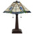 Homeroots Lighting 23" Stained Glass Multicolored Vintage Two Light Mission Style Table Lamp, Multicolored, Two Light