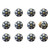 1.5" x 1.5" x 1.5" White Blue and Black Knobs 12 Pack - 4512822748696