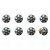 1.5" x 1.5" x 1.5" White Blue Black Handpainted Ceramic Knobs 8 Pack - 4512822748689
