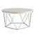 Homeroots Living Room 33" Silver Manufactured Wood and Metal Round Coffee Table, Silver Finish