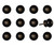 Set of Twelve Black And Gold Ceramic Drawer Pull Knobs