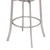 Homeroots Living Room 35" White Faux Leather and Iron Swivel Low Back Counter Height Bar Chair