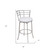 Homeroots Living Room 35" White Faux Leather and Iron Swivel Low Back Counter Height Bar Chair