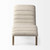 Homeroots Living Room Modern Cream Fabric Chaise Lounge Chair, Solid Wood Frame and Base