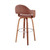 Homeroots Living Room 30" Rich Brown Faux Leather Walnut Wood Bar Stool