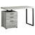 23.75" x 47.25" x 30" Grey Black Particle Board Hollow Core Metal Computer Desk - 4512839710334