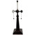 Homeroots Lighting 23" Stained Glass Pyramid Style Two Light Mission Style Table Lamp, Tiffany Style, Double Pull Chains
