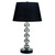 Homeroots Lighting Silver Bauble Table Lamp, Silver Finish, Black Shade