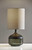 Homeroots Lighting Petite Black Wood Smoked Glass Base Table Lamp