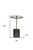 Homeroots Living Room 22" Black and Clear Glass and Marble Round End Table