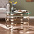 Homeroots Living Room 32" Champagne Glass and Metal Round Coffee Table, Champagne Finish