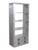 Homeroots Office 71" Silver Aluminum Four Tier Bookcase with Drawers