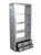 Homeroots Office 71" Silver Aluminum Four Tier Bookcase with Drawers