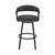 Homeroots Living Room 26" Mod Black Faux Leather Black Finish Swivel Bar Stool, Black