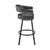 Homeroots Living Room 26" Mod Black Faux Leather Black Finish Swivel Bar Stool, Black