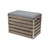 Homeroots Living Room Set of 2 Rectangular Gray Linen Fabric and Wood Slats Storage Benches, Gray, Set of 2