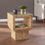 Homeroots Living Room 23" Brown and Clear Glass Rattan Wicker Square End Table