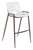 Homeroots Living Room Set of Two White Retro Modern Funk Bar Chairs