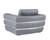 Homeroots Living Room Charcoal Gray Stripe Top Grade Italian Leather Chair, Charcoal Gray, Leather