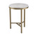 Homeroots Living Room 24" Champagne Genuine Marble Look And Iron Rectangular End Table, Champagne Finish, Rectangular Shape