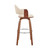 Homeroots Living Room 26" Rich Cream Faux Leather Walnut Wood Bar Stool