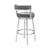 Homeroots Living Room 35" in Gray Faux Leather and Iron Swivel Low Back Counter Height Bar Chair