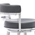 Homeroots Living Room 35" in Gray Faux Leather and Iron Swivel Low Back Counter Height Bar Chair
