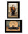 Set Of Two Harvest Moon with A Black Cat and Truck 2 Black Framed Print Kitchen Wall Art