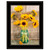 Country Sunflowers in a Mason Jar Black Framed Print Wall Art - 606114020547