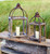 Homeroots Home Decor Set Of Two in Gray Flameless Floor Lantern Candle Holder