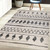Homeroots Home Decor 5' x 8' Black and Off White Geometric Shag Area Rug