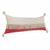 14" X 36" Raspberry Red And Off-White 100% Cotton Zippered Pillow - 606114696582