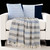 Blue Woven Cotton Striped Throw Blanket Home Accent