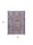 5' X 7' Blue and Red Oriental Power Loom Distressed Washable Non Skid Area Rug