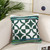 Homeroots Home Decor 20 X 20 Inches Green, White, and Blue Color 100% Cotton Geometric Zippered Pillow