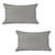 Set of Two 12" X 20" Ivory Fabric Lumbar Throw Pillows